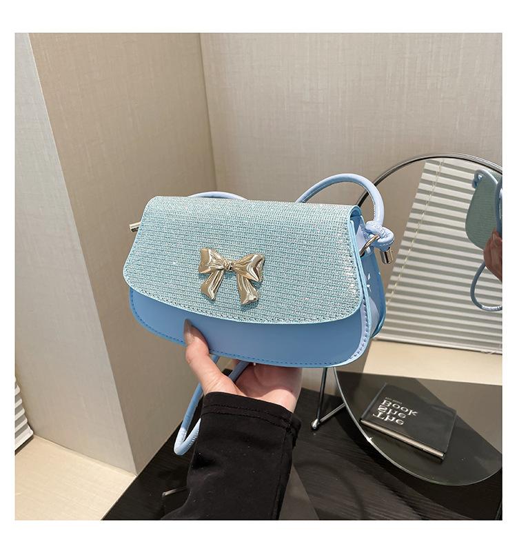 Beautiful trend casual 2025 new simple bow fashion one shoulder crossbody small square bag woman