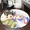 1pz Tappeto Rotondo con Design Cartone Animato Anime, Tappetino per Sedia da Ufficio, Tappeto Antiscivolo per Decorazione Casa