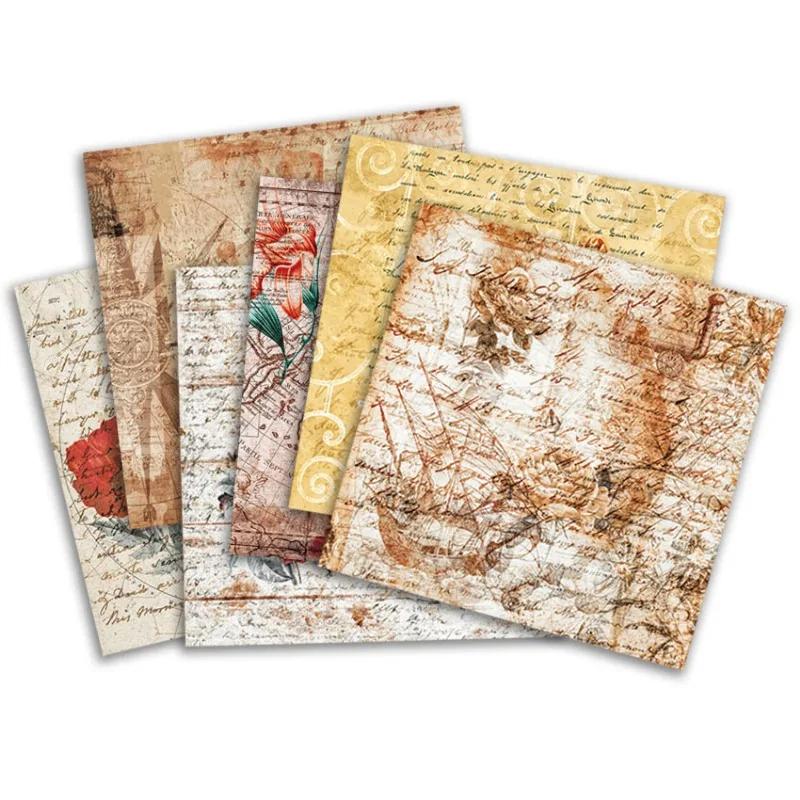 24 Sheets Vintage Floral Theme Snow Sock Craft Paper Pads Cutting Dies Art Background Origami Scrapbooking Card Making