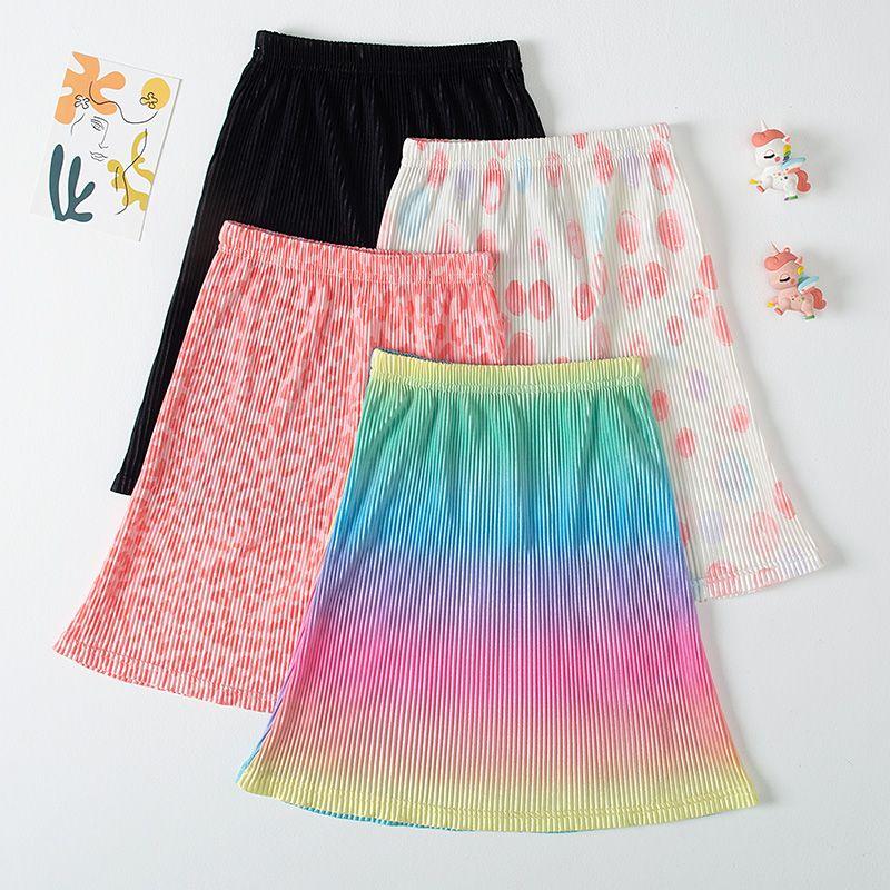 Girls' Half Length Skirt Summer New Style Girls' Versatile Short Skirt Mid To Large Children's Summer Dress Pleated Skirt