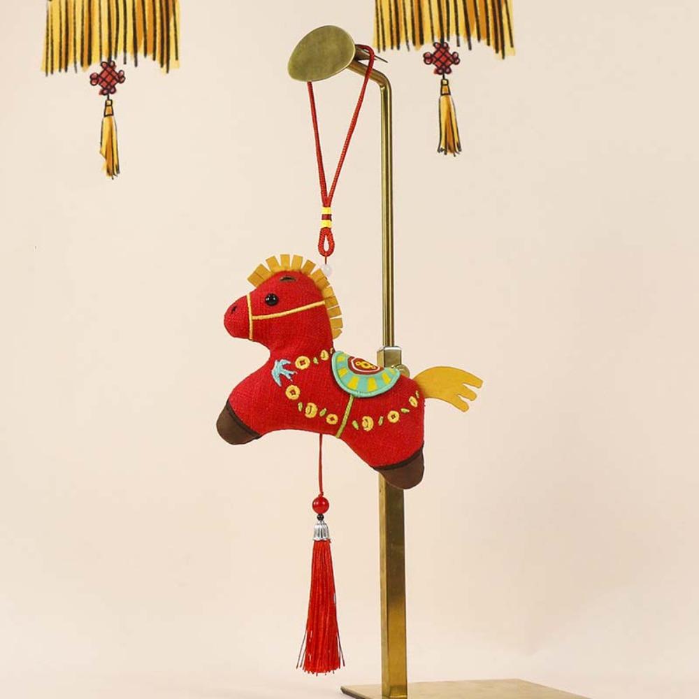 Mascot 2026 New Year Pendant Hanging Horse Horse Toy Doll Lucky Red Bag Pendant for Car