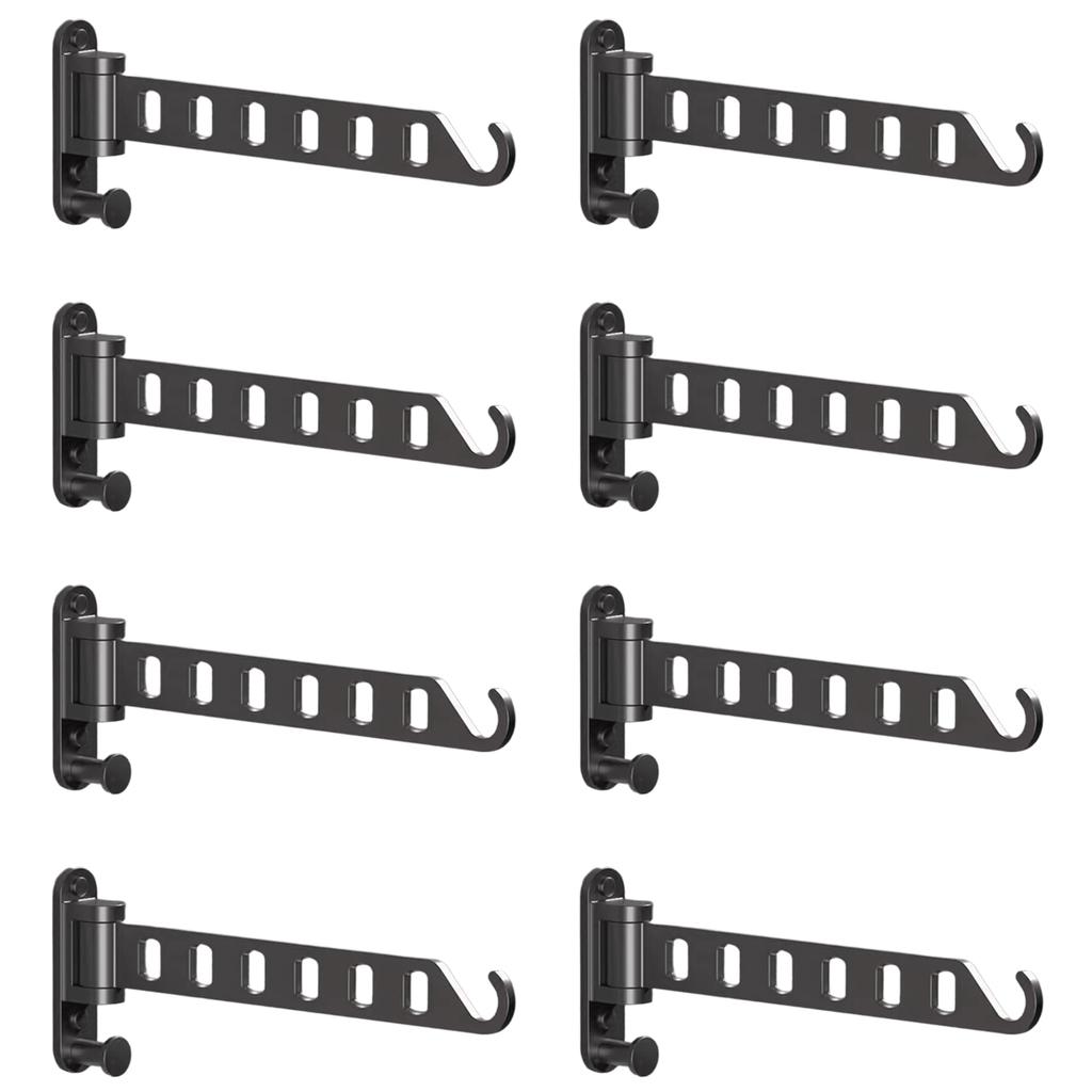 Metal Laundry Drying Rack Wall Mounted Clothes Hanger Foldable Coat Hanger Holder for Laundry Room Organization and Storage