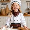 Stage Performance Chef Suit Kids Costume for Boys And Girls, Comfortable Cooking Outfit with Little Set Apron Hat Role Play Baking Activities