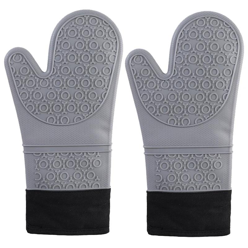 Thicken Silicone Baking Gloves Waterproof Heat Resistant Oven Mitt With Cotton Kitchen Cooking Microwave BBQ Gloves Potholder