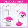 18pcs Cowboy Hat Disco Ball Keychain Pink Hat Disco Ball Decorations Mini Disco Ball Ornaments Disco Ball Party Decorations