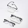 Modische Ultraleichte Lesebrille für Herren, Business Halbrand Alterssichtigkeit Brille, Intelligenter Zoom, Blaulichtfilter