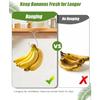 Self Adhesive Banana Hook Under Cabinet Foldable, 2 Pack Heavy Duty Metal Holder(13lb), Clear Banana Hanger Traceless, Keep Bananas Fresh & Kitchen