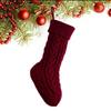 Cute Christmas Stocking, Solid Color  Dough Twists Knitting Stockings Christmas Stockings Pendant  Christmas Stocking For Fireplace, Shop Window,