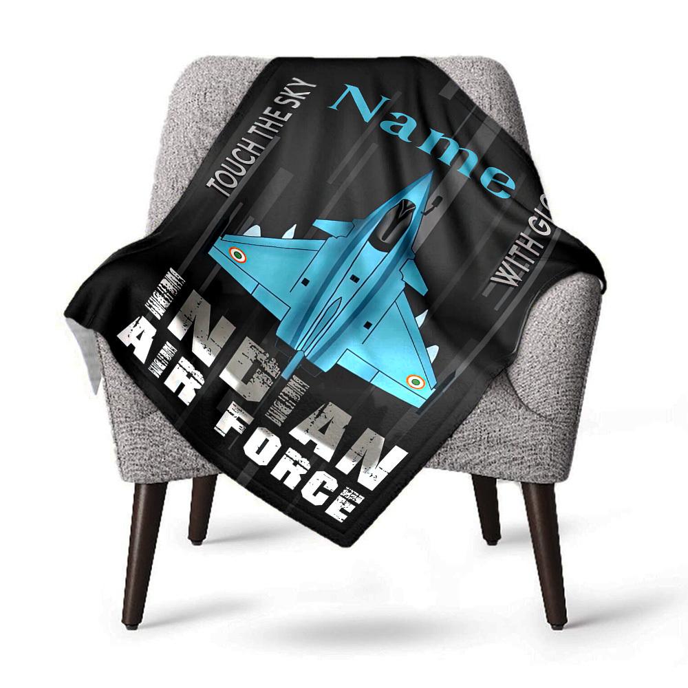 Indian Air Force Home Customize Your Name Blankets Comfortable Soft Lightweight Allseason Multipurpose Blanket For Picnics Sofas Offices Beds Living
