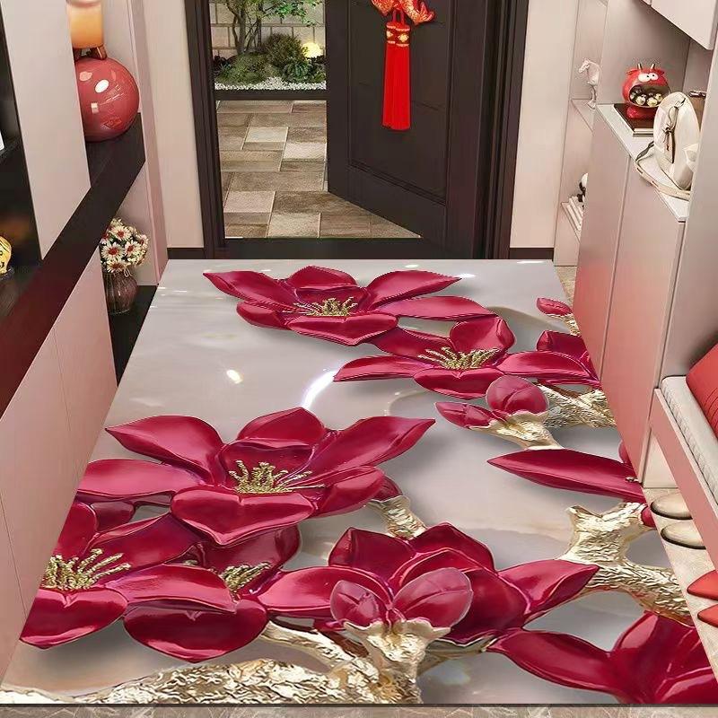 Entrance Carpet At The Foyer Dirt Resistant Crystal Velvet Carpets Absorbent Foot Mats Door Mats