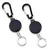 Reel key holder carabiner metal wire maximum length 65cm extendable loss prevention 2-piece set 12-month quality guarantee.