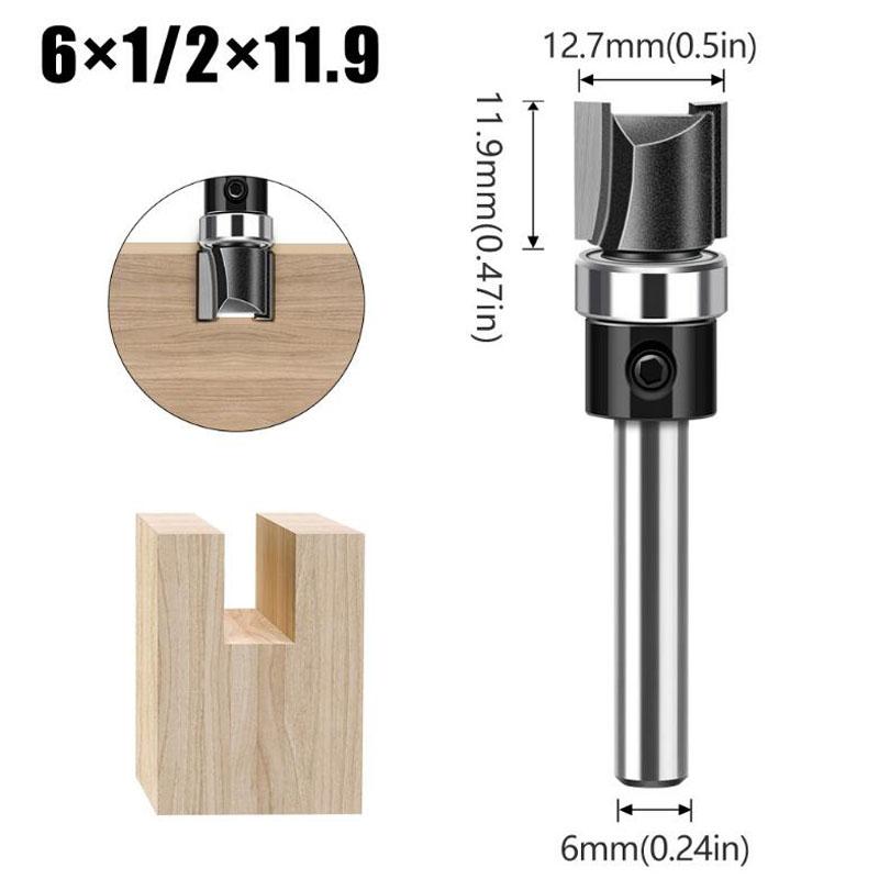 

Подшипник прямой фрезерный резак копировальный фреза линейный резак фрезерный станок фреза деревообрабатывающий инструмент 6 мм 1/4 дюйма хвостовик 6mm shank NO1 чёрный