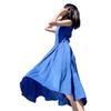 New small sleeveless dress summer women's seaside vacation blue long dress suspender skirt