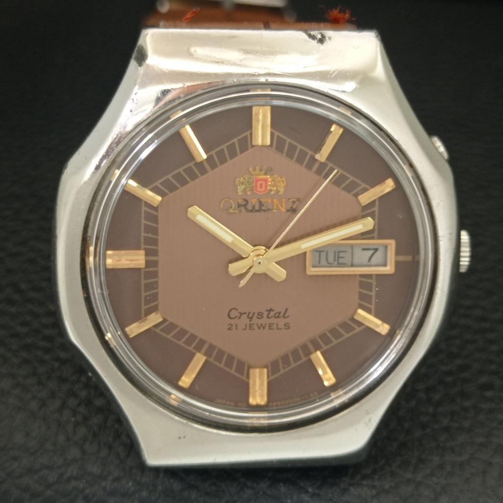 JAPAN VINTAGE ORIENT CRYSTAL 46941 AUTOMATIC MENS ORIGINAL DIAL WATCH a706956-1