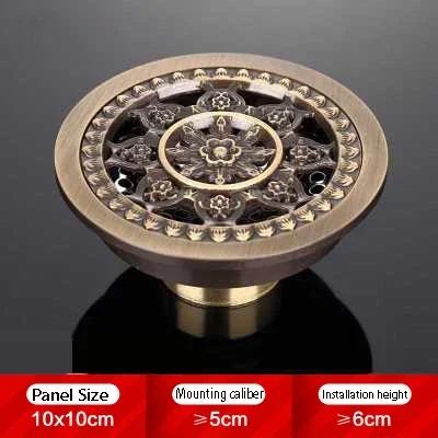 Euro Square Floor Drains Antique Brass Shower Hardware bathroom accessories Floor Drain Deodorant Floor Drain Strainer Cover