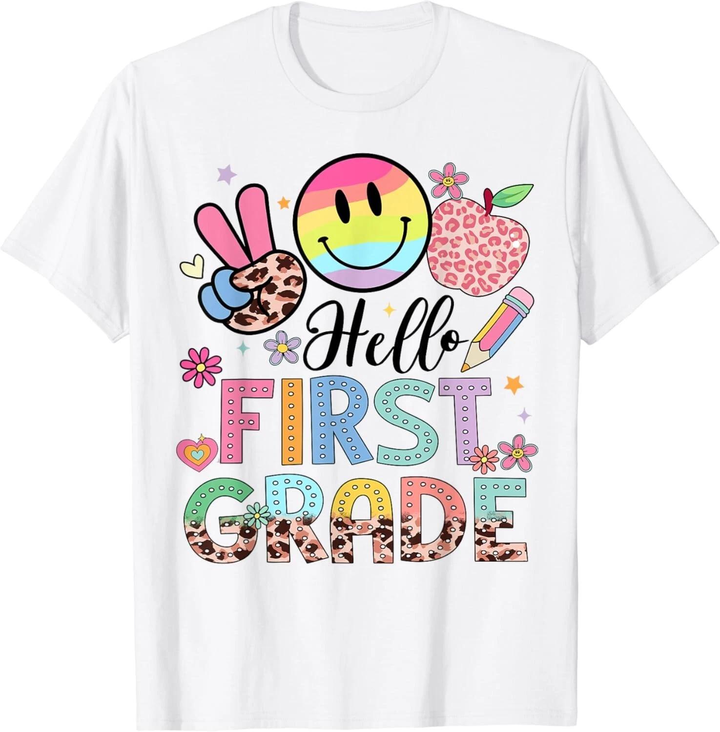 Hello 1st grade Boy Girl Teacher Back To School 1st grade Gift Unisex T-Shirt S