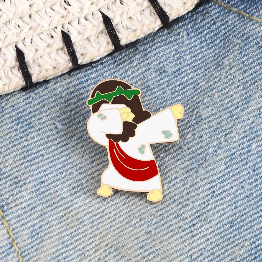 Interest Jesus Messiah Brooches Little Sheep Christian Faith Icon Badge Shirt Lapel Pins  Clothes