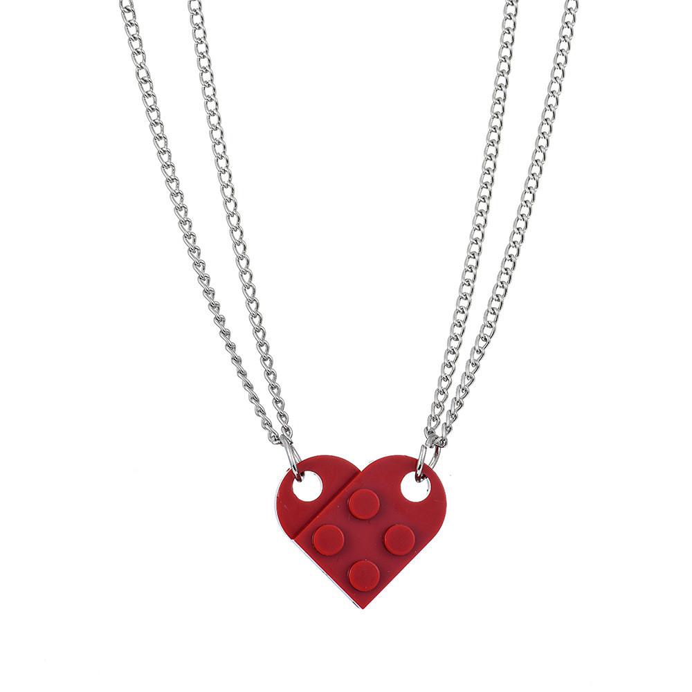 Romantic Heart Shaped Necklace For Couples Fashion Jewelry Featuring Interchangeable Pendant Design