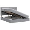 Storage Bed with Mattress Light Grey 140 X 200 Cm Fabric