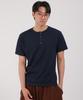 Dibellobeu Slub Henley Neck Short Sleeve T-Shirt_Navy