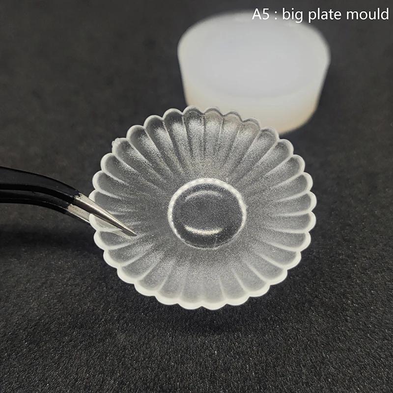 1Pc Dollhouse Miniature Silicone Tableware Mold Mini Simulation Dish Bowl Model Mould Dolls House Kitchen Toys Accessories-Toy