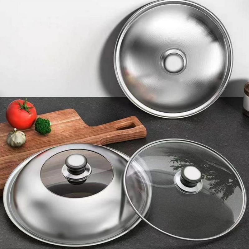 Pot Lid Replacement Knob 1/2 Pack Stainless Steel Anti-Slip Easy Install Handle for Glass Pan Cover Home Kitchen Cooking