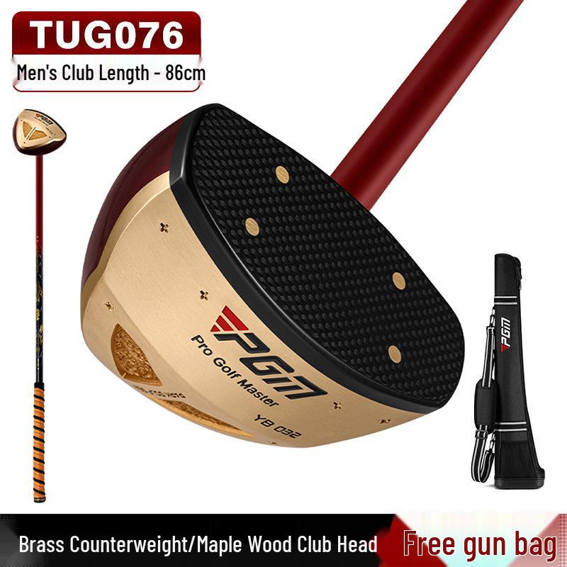 PGM Park Golf Club Single Stick Putter for Men & Women - Maple Wood, Low Center of Gravity, Original Wood Head, with Gun Case