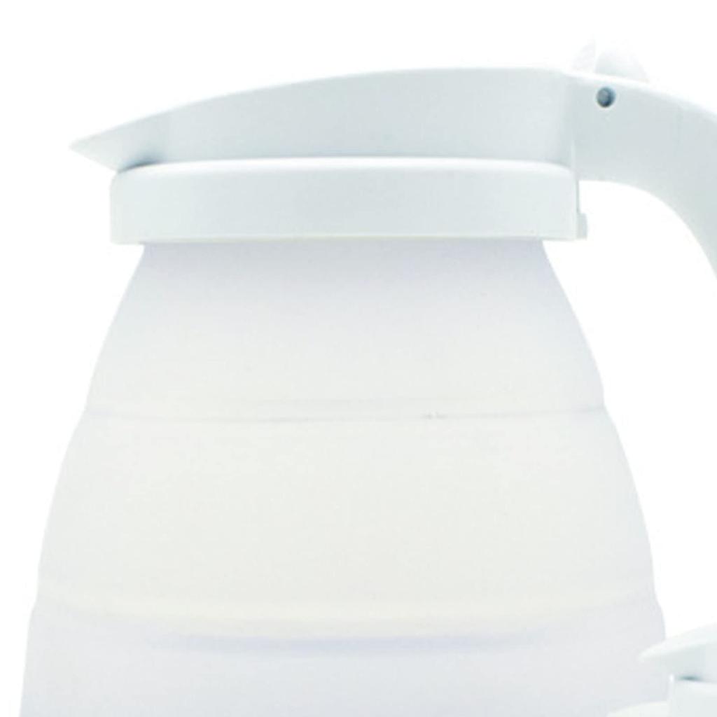 Ongwan Foldable Travel Electric Kettle, Silicone, Fast Boiling, Compact, Easy Storage, White, for Cafes, Camping, Home Use, Bottles, Cute Stainless St