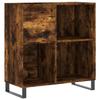 VidaXL Record Cabinet Smoked Oak 84.5x38x89 Cm Engineered Wood 831785