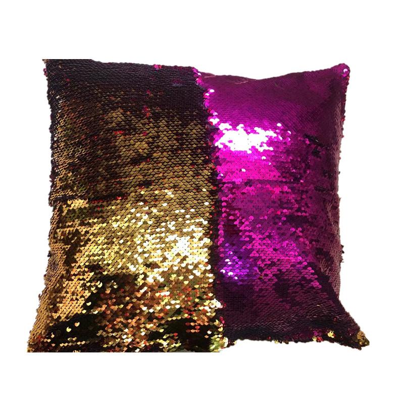 

Mermaid Pillows Two Tone Sequins Throw Pillow Cushion Case DIY Case Double Sides Decorative Pillows FBE3 Яскраво-рожевий