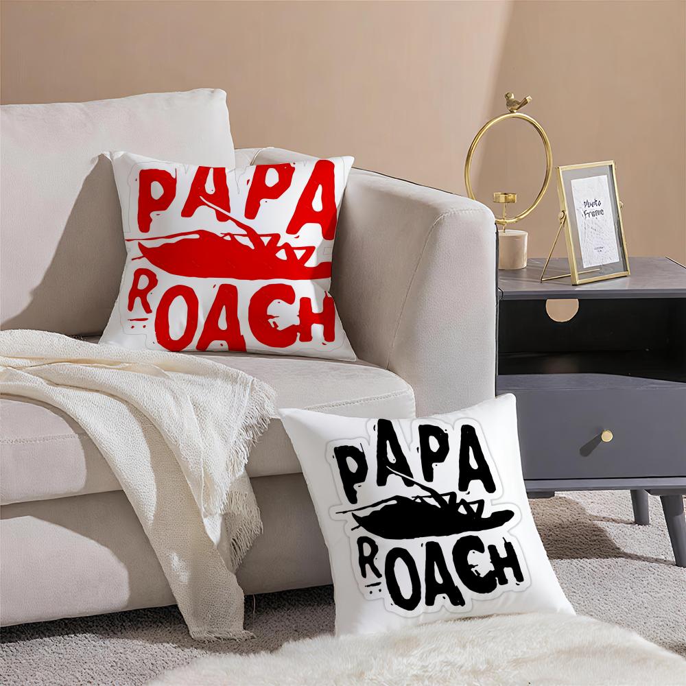 Classic Popular Rock Band P-Papas R-Roach Cushion Cover Linen Pillowcase Soft For Sofa Bed Home Room Decor