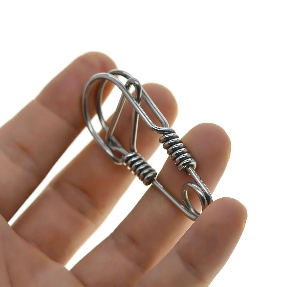 Stainless Steel Stainless Steel Wire Snap Clip Hook Carabiner Key Ring  Outdoor Tools
