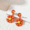 Women Cute Flower Personality Drop Earrings Dangle Earrings Fashion Jewelry Daisy Earrings