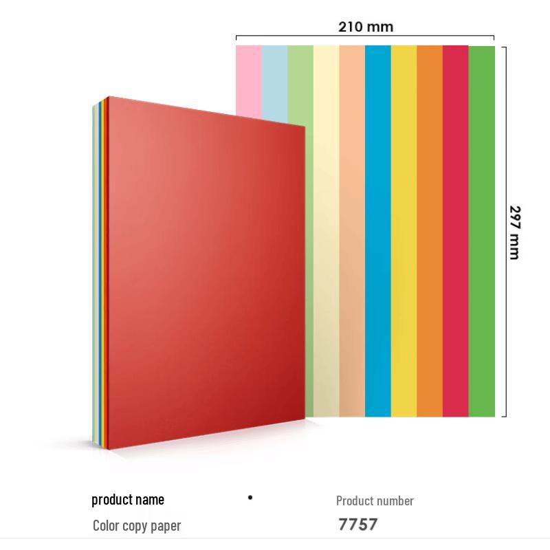 Deli A4 10-Color Mixed Colored Paper, 100 Sheets