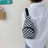 Checkerboard Shoulder Printed Bag Casual Chest Bag Children Crossbodybag Outdoor