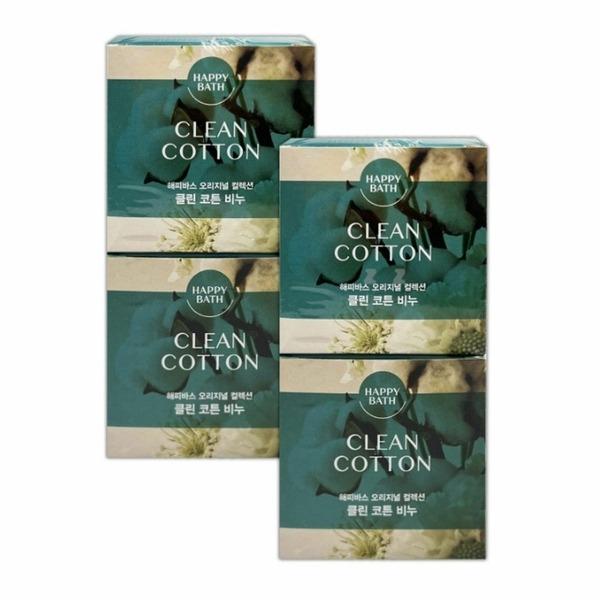HAPPY BATH Soap Face Wash Cleansing Soap Cotton Scent 4 Pack (WD433F0)
