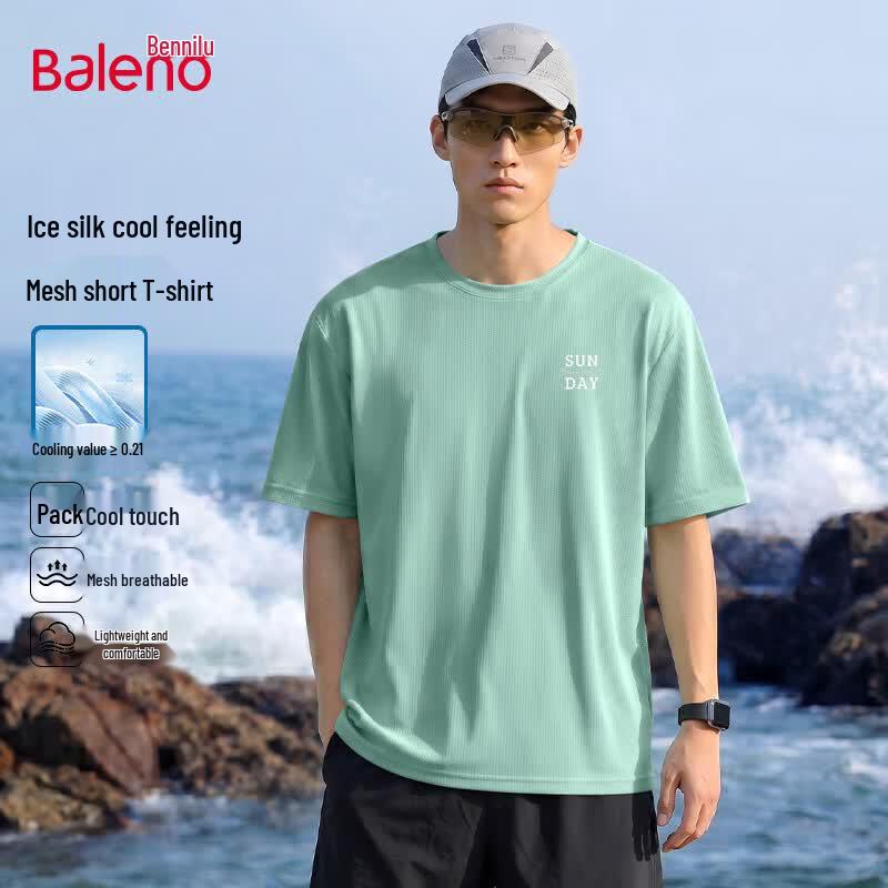 Baleno Men's Ice Silk Mesh Short Sleeve Round Neck T-Shirt