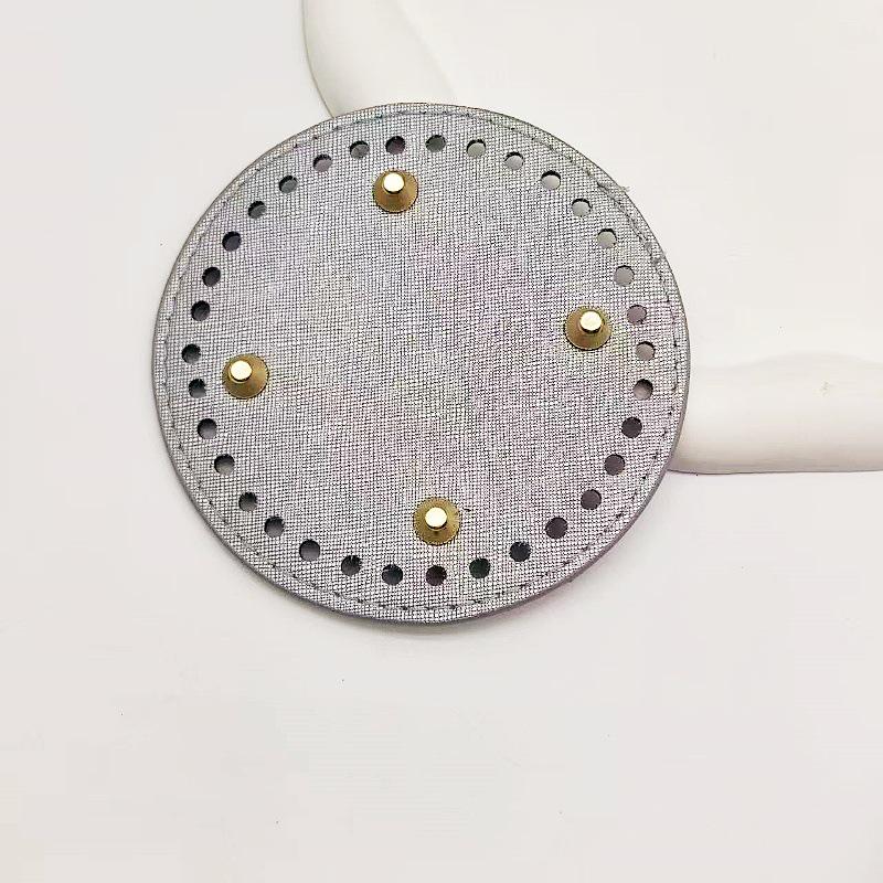 Hand-Crocheted DIY HyunA Woven Bag Base - 12cm Round PU Leather Bottom for Handbag Accessories