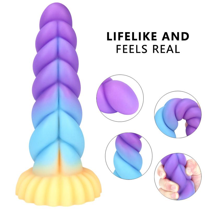 Intestines Anal Plugs Mixed Colored Silicone Dildo Penis Simulation Big Penis Alternative Sex Adult Products