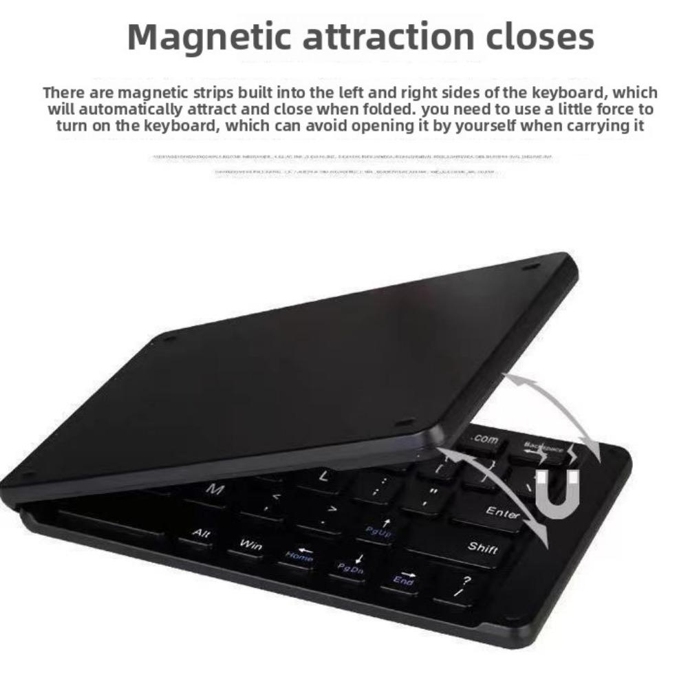 Dual Fold Bluetooth Wireless Keyboard for iPad Phone Tablet Portable Silent Mini Rechargeable