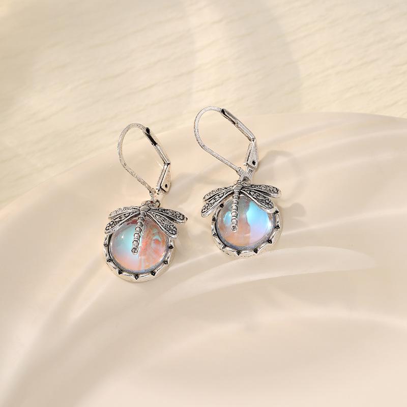 Boucles d'oreilles pendantes créatives libellule vintage en cristal bijoux glamour pour femmes fête boucles d'oreilles bohèmes