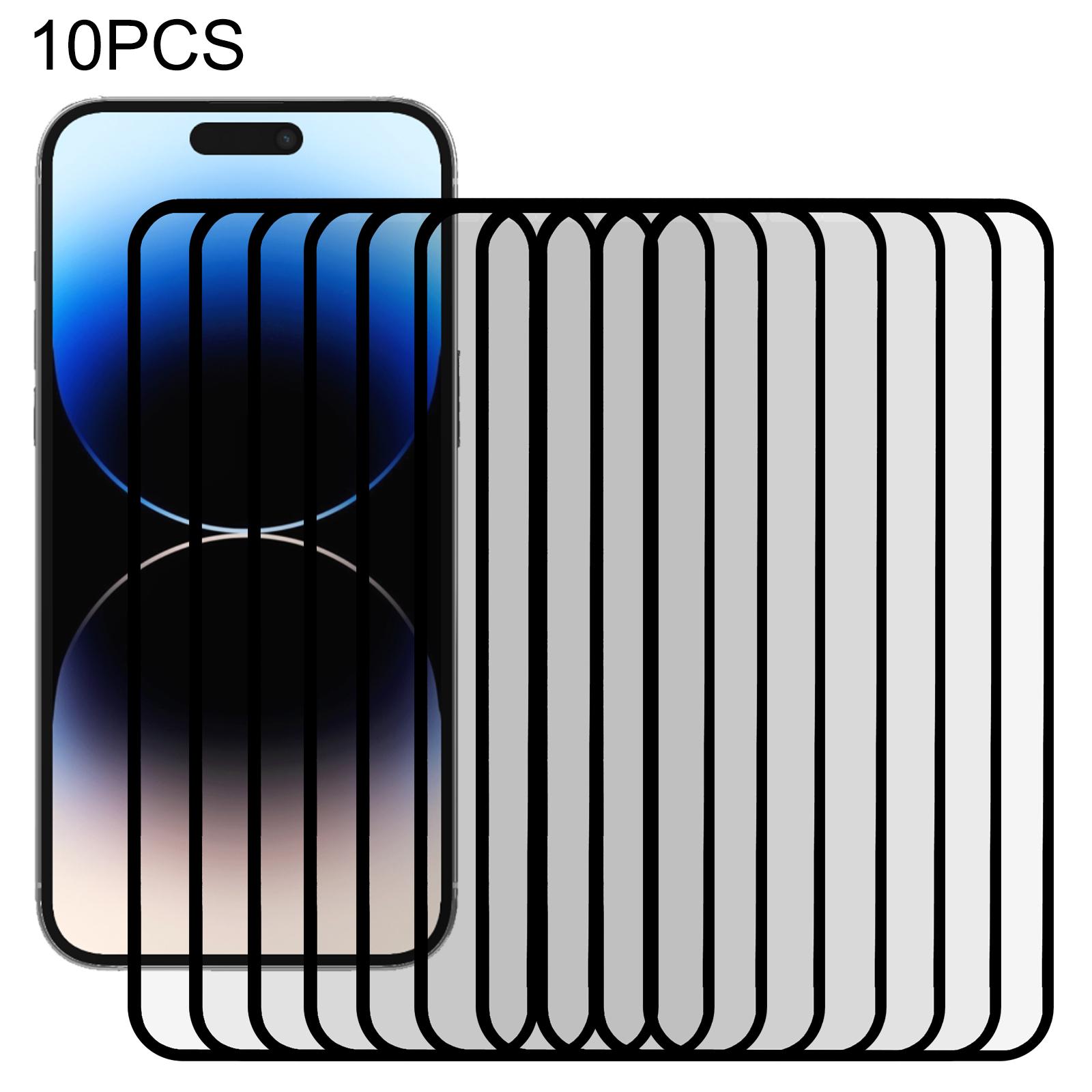 

10PCS For iPhone 14 Pro Max/15 Plus Clear Screen Protector Black Edge PET Screen Cover