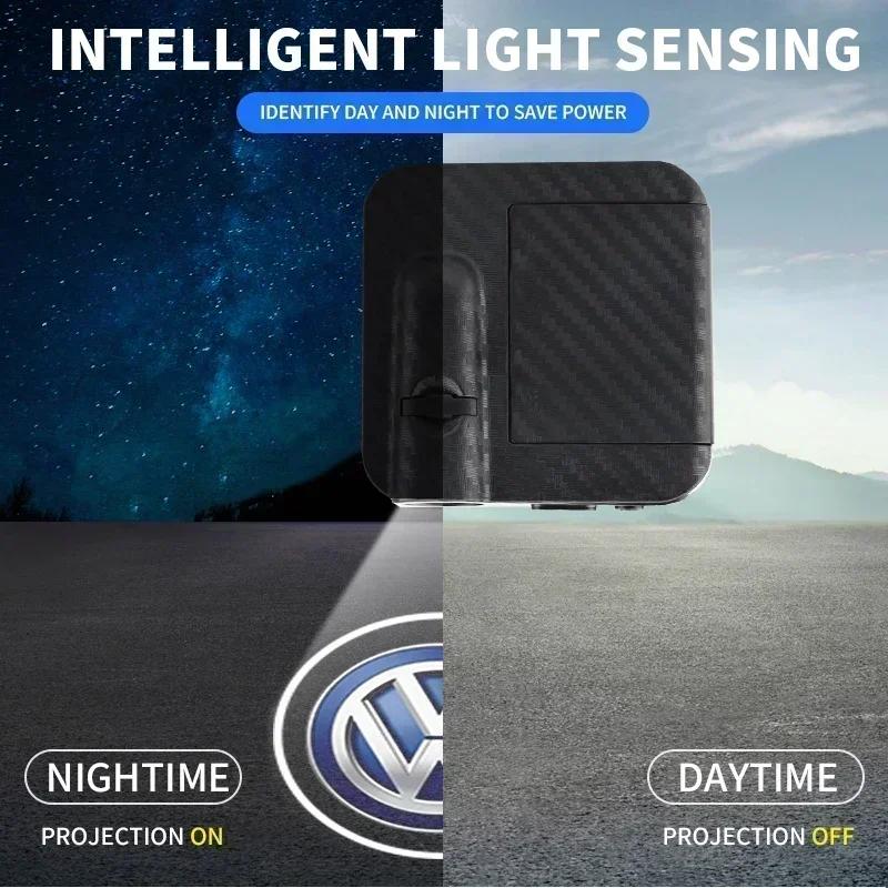 2025 Heiß 1/2 Stück LED Auto Tür Logo Projektor Courtesy Lampe Zubehör für Volkswagen VW Golf Passat Jetta Polo Bora CC Touran Be