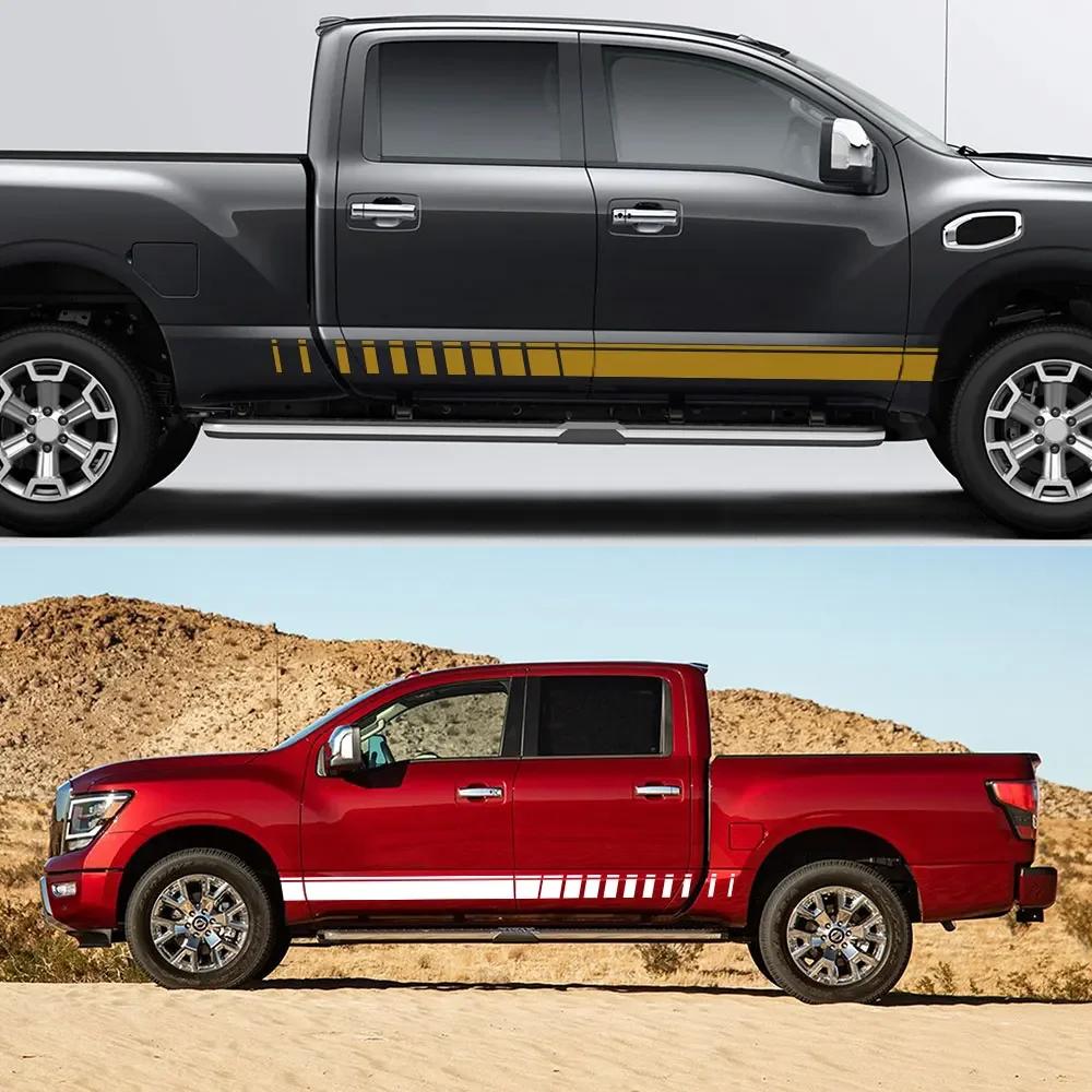 Car Door Side Sticker Pickup Stripe Style Decor Decal Auto Tuning Accessories For Nissan Titan Toyota Hilux Ford F150 Isuzu Dmax