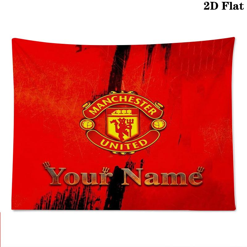 Manchester United F Custom Name Wall Tapestry Aesthetic Wall Hanging Printed Fabric Blanket Decorative Tapestries for Bedroom Living Room Home Decor