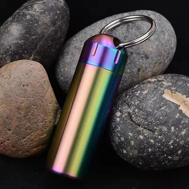 ZISIZ Portable Stainless Steel Pill Capsule Bottle
