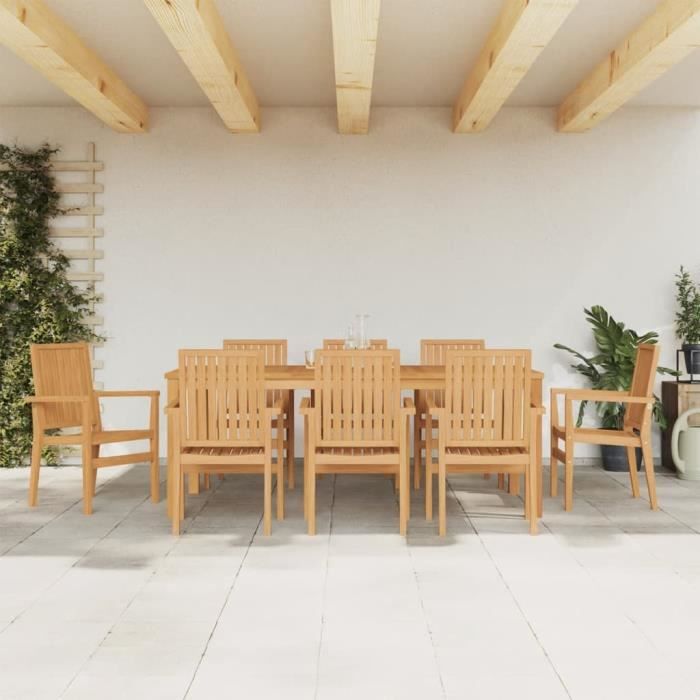 VidaXL Ensemble à dîner de jardin 9 pcs Bois de teck solide 3157922