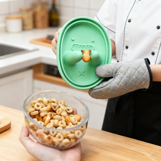 Yousheng Leak-Proof Snack Box with Silicone Cover Portable Finger Guard Design No-Mess Lunch Container Cookie Storage Tool