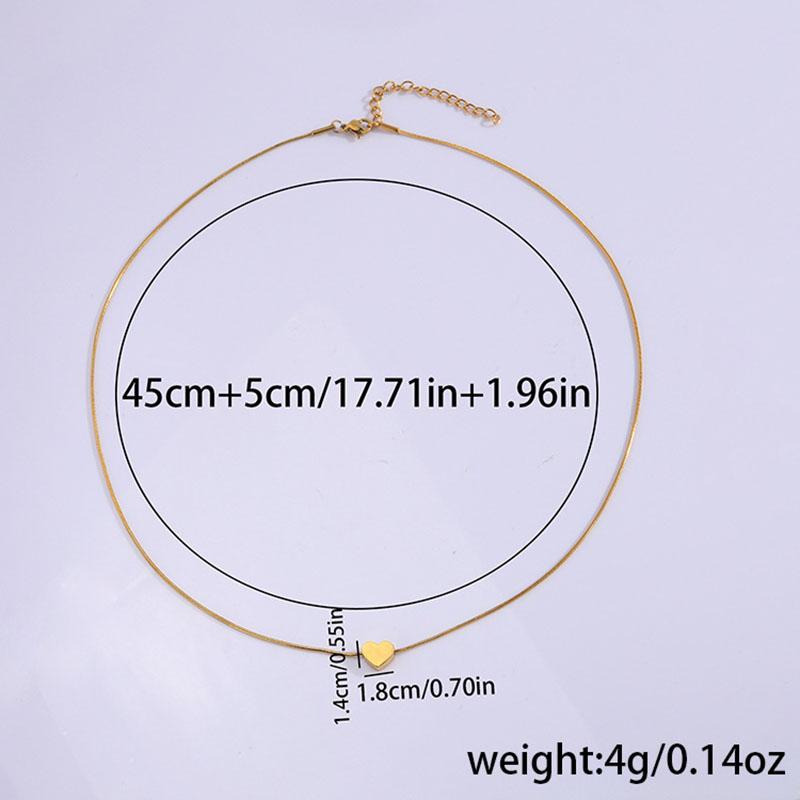Small Love Heart Star Flower Charm Clavicle Chains Girl Neck  New Stainless Steel Snake Chains Choker Necklace for Women