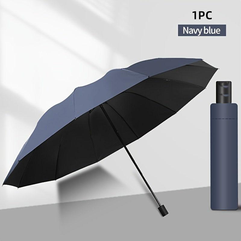 130CM Sun Umbrella Black Coating UPF50+ Manual Open Reverse Design 10 Ribs Large Size